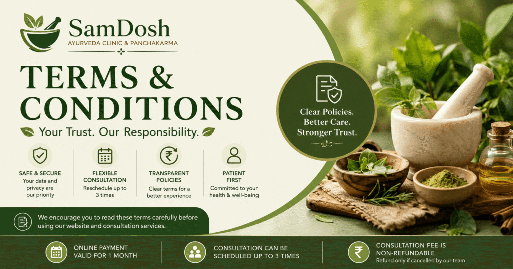 Term and Condition - Samdosh Ayurveda