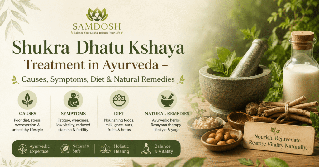 Shukra Dhatu Kshaya Treatment in Ayurveda – Causes, Symptoms, Diet & Natural Remedies