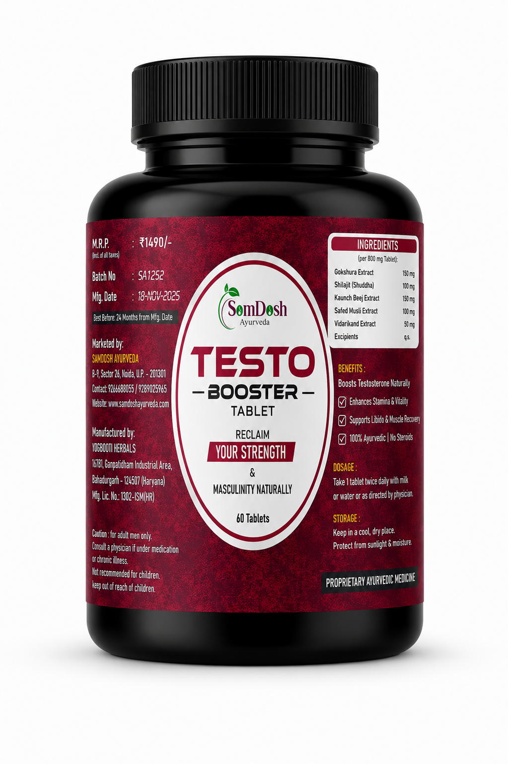Testo Booster Tablet - Ayurvedic Testosterone Booster